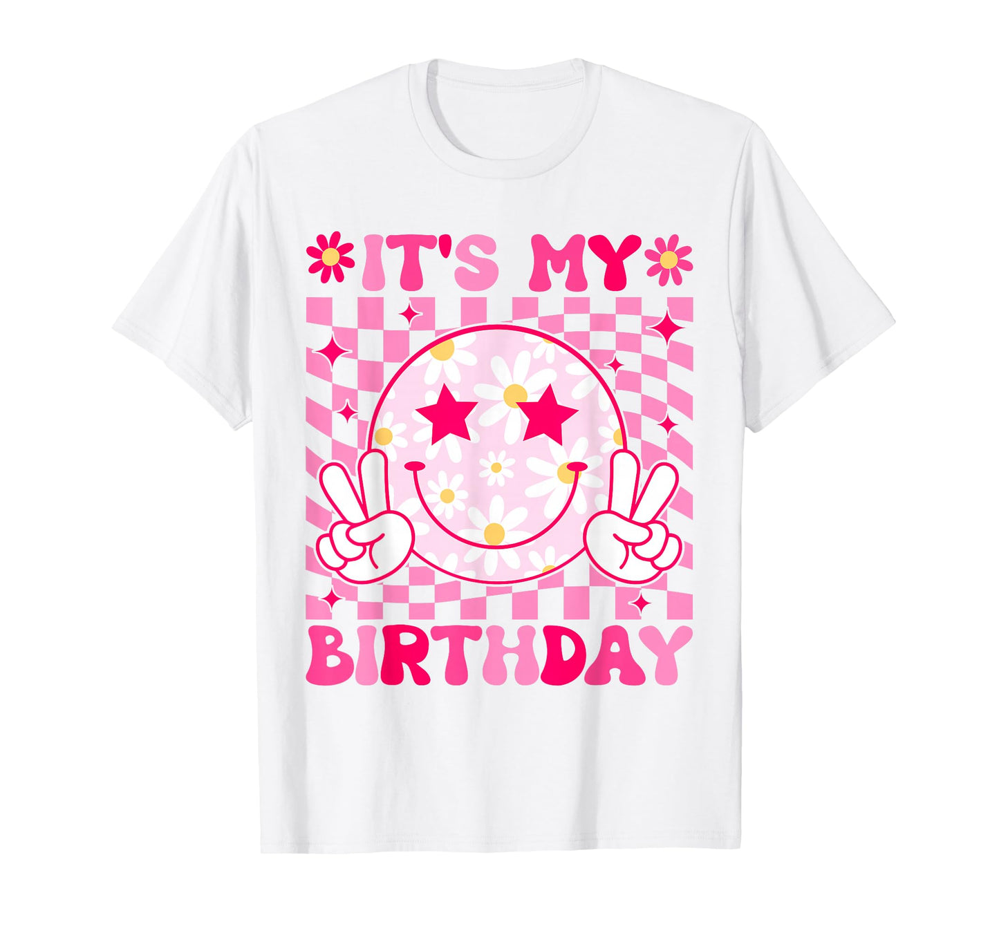 Groovy It's My Birthday Women Teens Girls Kids Bday Party T-Shirt