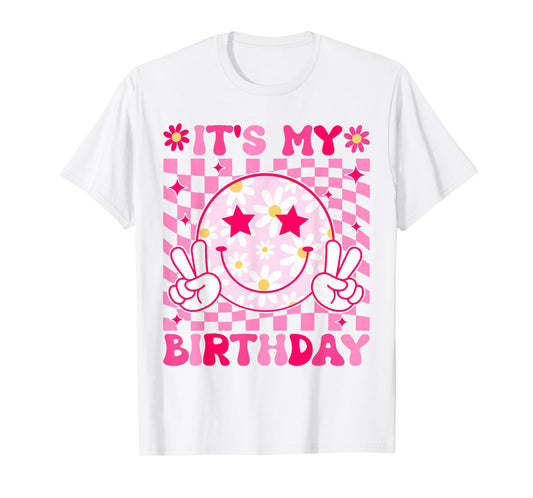 Groovy It's My Birthday Women Teens Girls Kids Bday Party T-Shirt