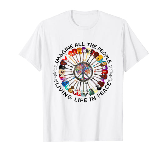 Imagine Hippie People Living Life in Peace and Love T-Shirt