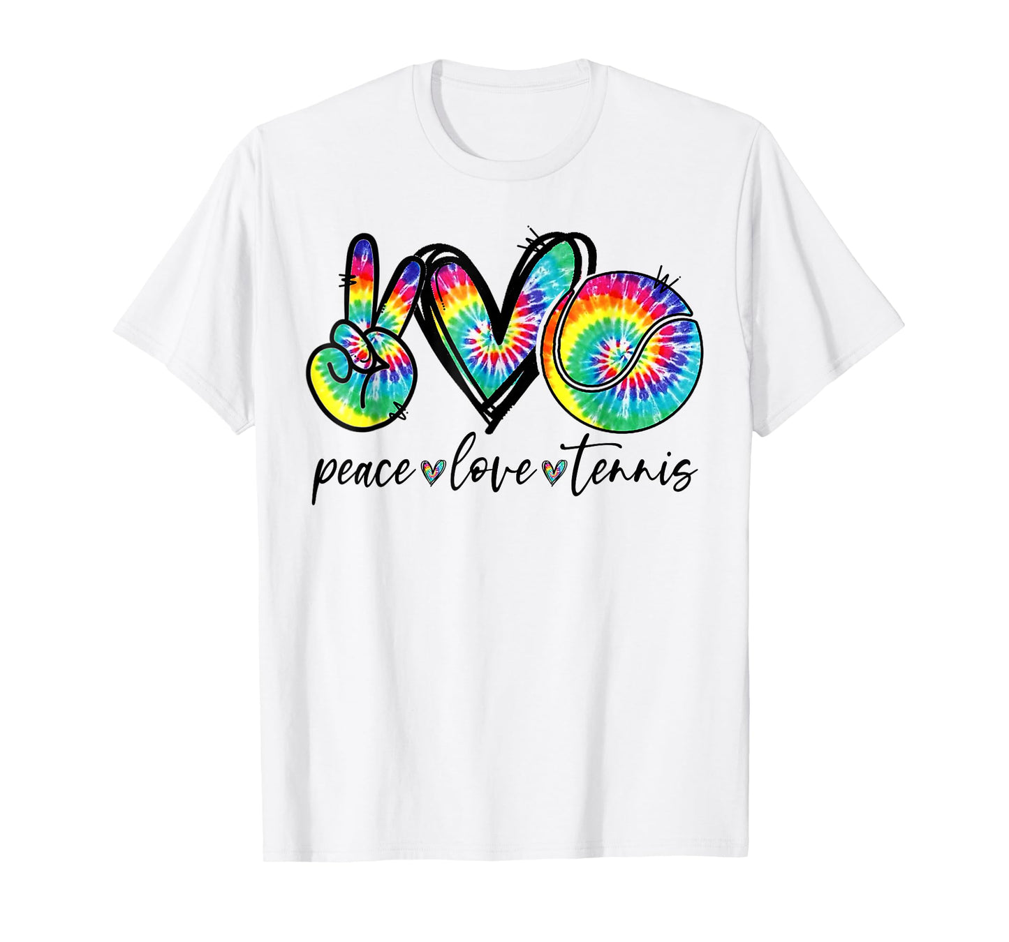 Peace Love Tennis Tie Dye Funny Tennis Lovers T-Shirt