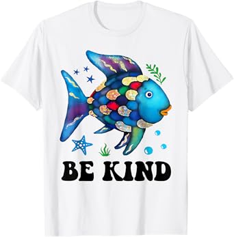Be Kind Rainbow Fish Teacher Life Teacher Back To School T-Shirt