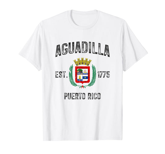 Vintage Aguadilla EST.1775 Puerto Rico Flag Design T-Shirt