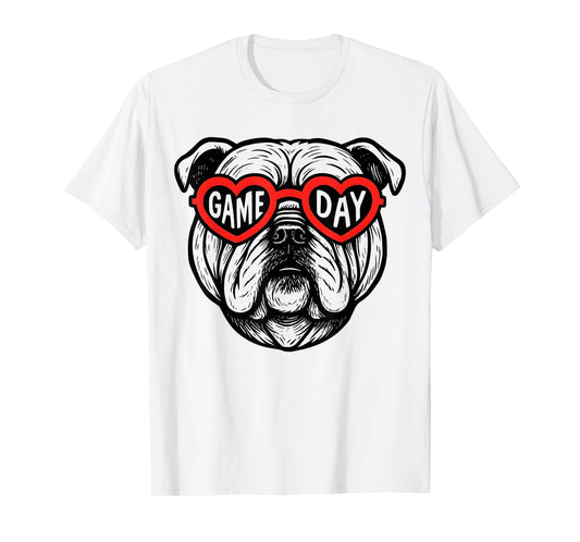 Vintage Bulldogs Heart Retro Game Day Gift for Men Women Kid T-Shirt