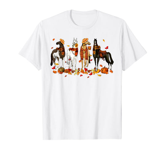 Vintage Fall Autumn Horse Spooky Season T-Shirt