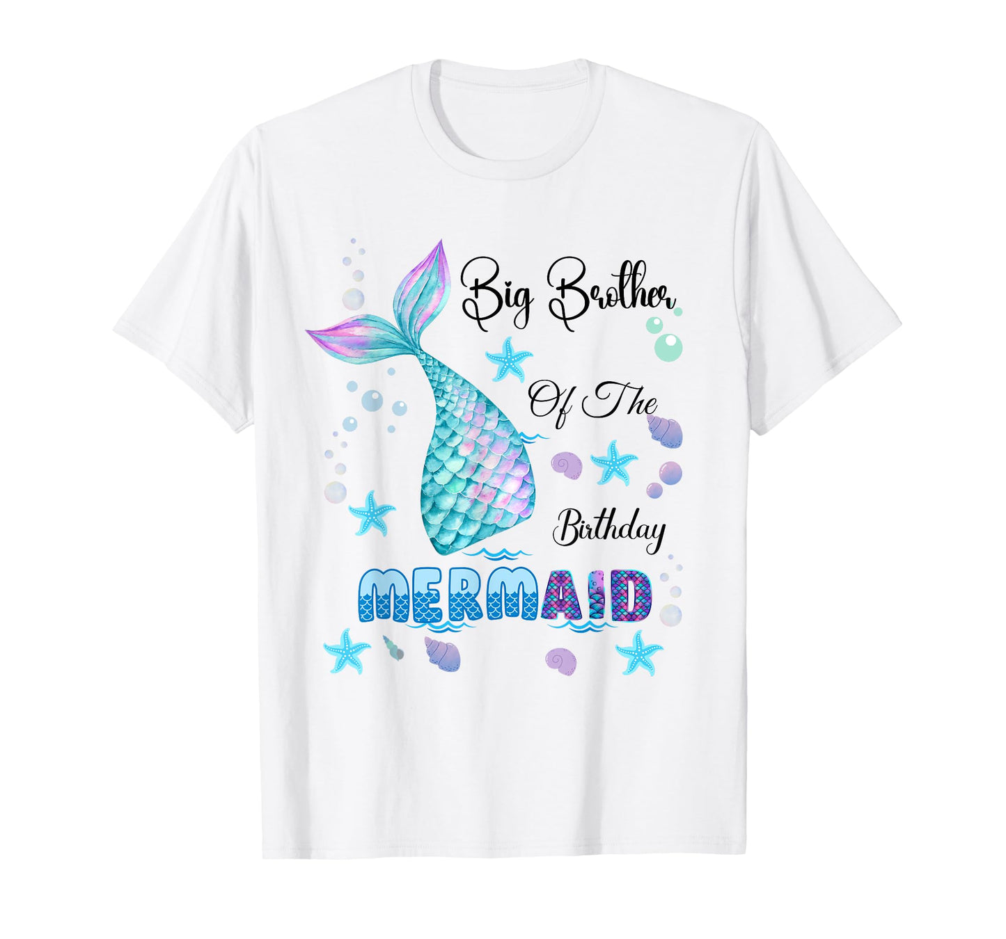 Big Brother Of The Birthday Mermaid Bday Party Mermaid Kids T-Shirt