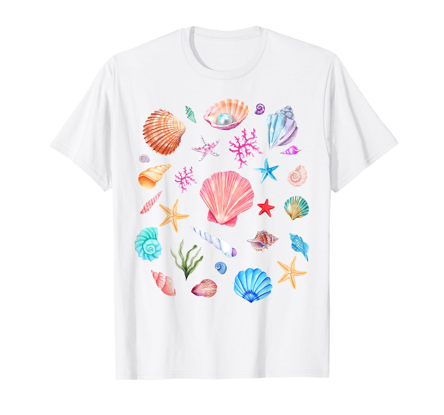 Vintage Seashell Beach Coastal Retro Summer Vibes Aesthetic T-Shirt
