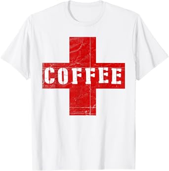 Vintage Coffee Lovers Medic red crossed rescue Java team T-Shirt