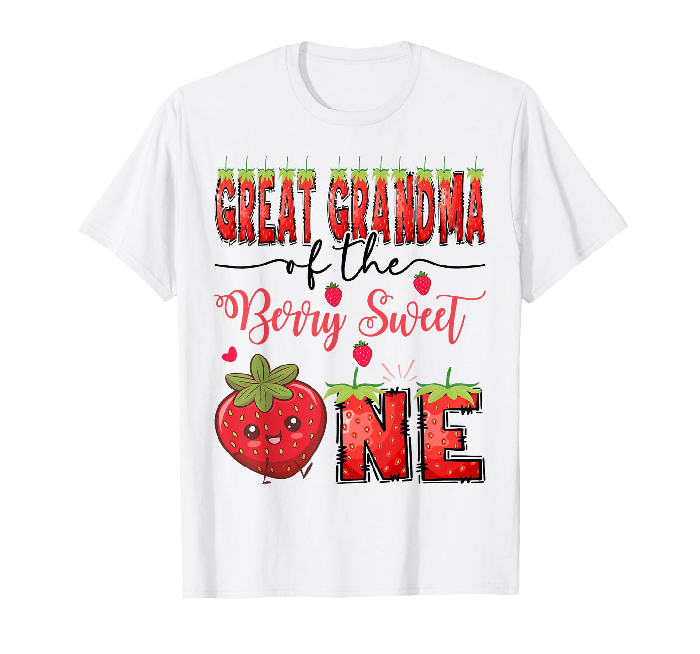 Great Grandma Of The Berry Sweet One Strawberry 1St Birthday T-Shirt