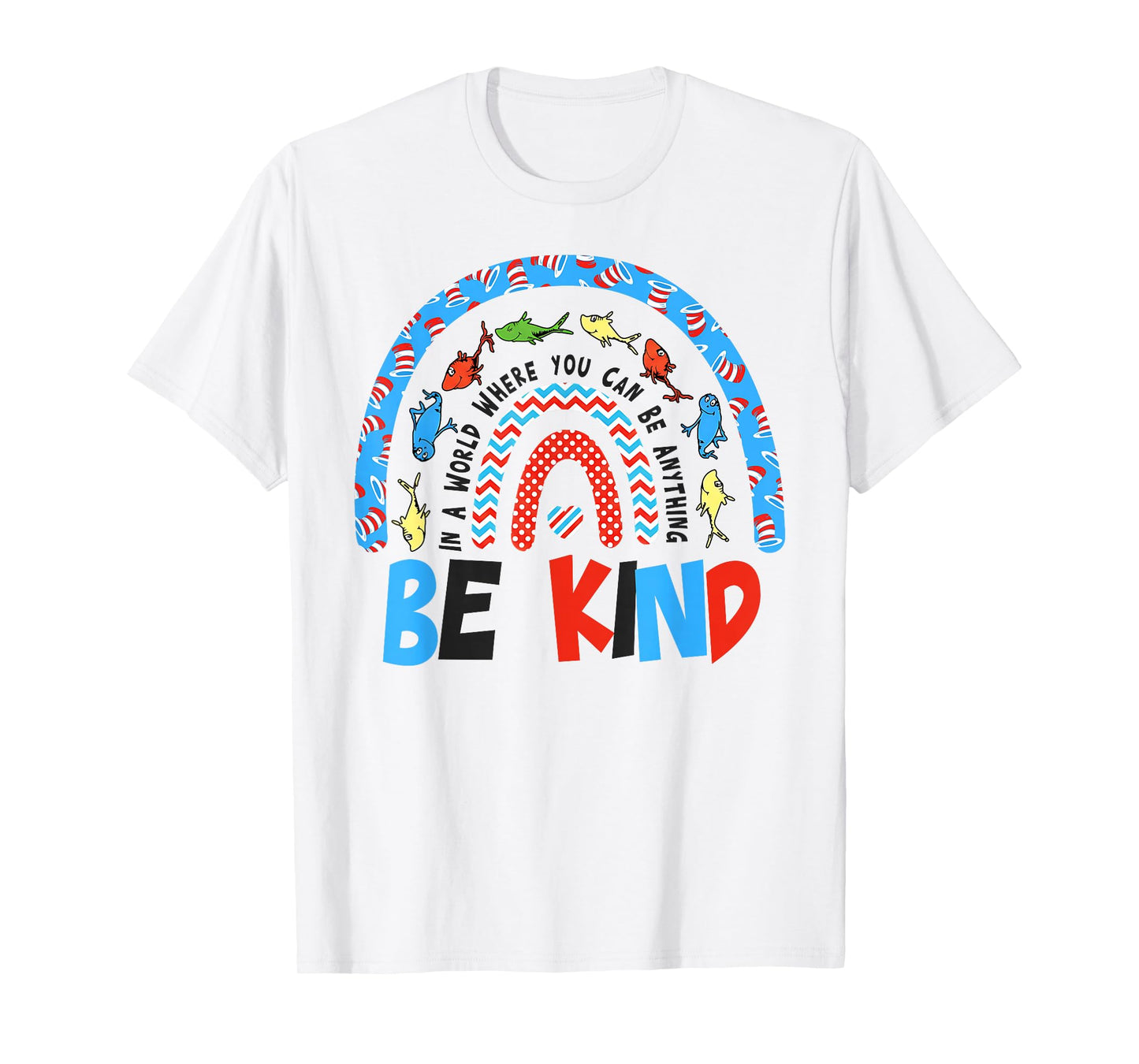Autism Awareness Be Kind Why Fit in Doctor Teacher Cat Hat T-Shirt - T-Shirt | White