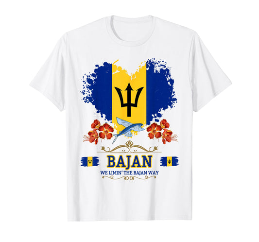 Barbados Flag Outfit Idea For Women & Novelty Bajan Roots T-Shirt