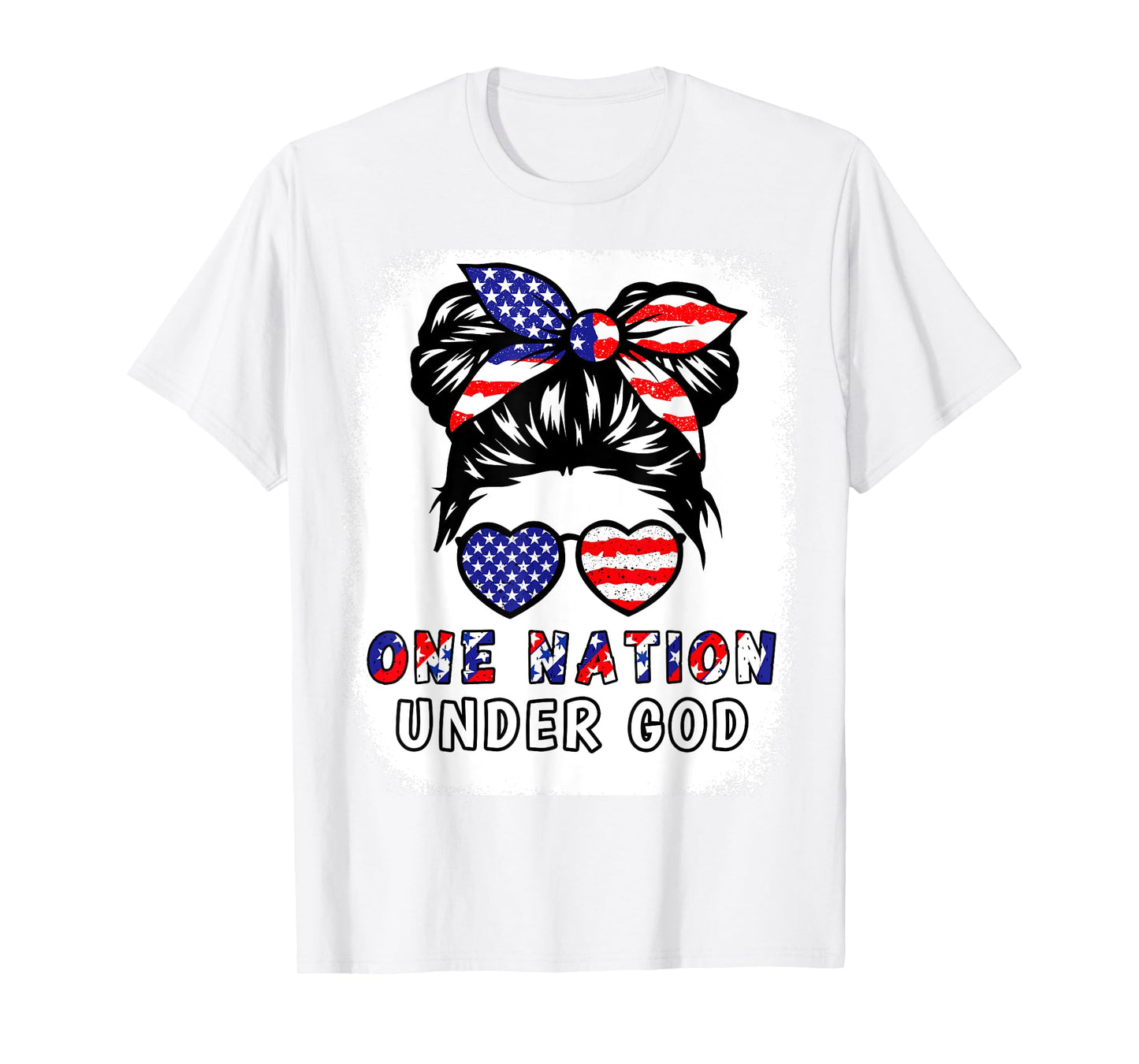 Girl One Nation Under God USA Flag Patriot Christian Toddler T-Shirt