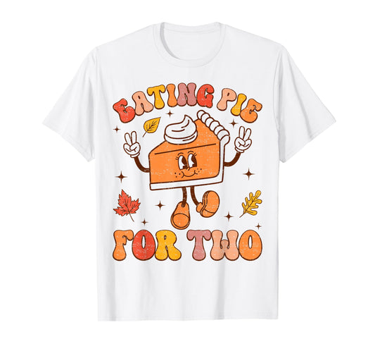 Eating Pie For Two Thanksgiving Pregnancy Announcement T-Shirt