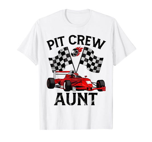 Pit Crew Aunt Race Car Birthday Party Racing Family T-Shirt