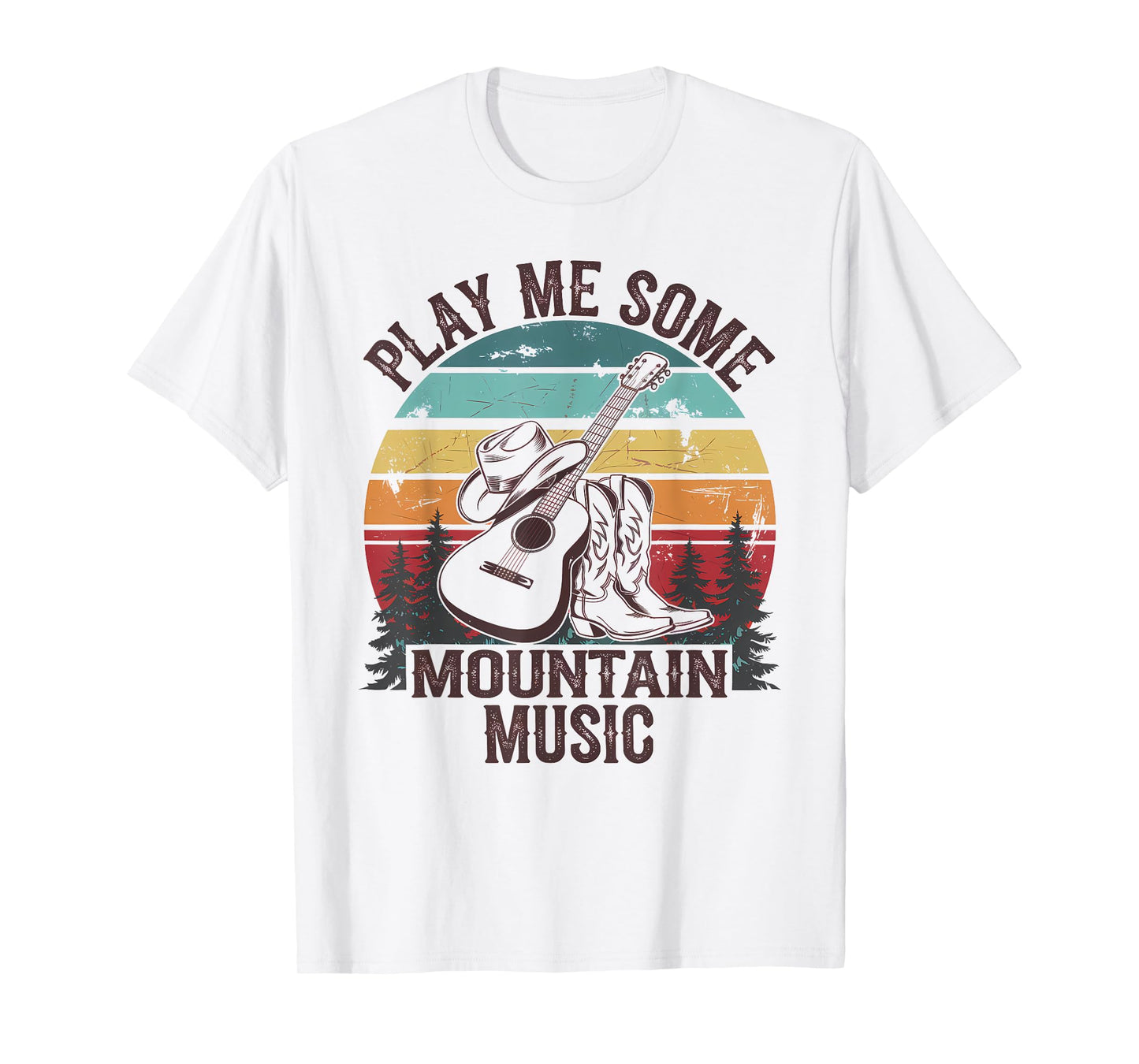 Play Me Some Mountain Music Retro Country Western T-Shirt