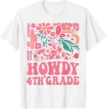 Howdy Fourth Grade Western Cowgirls 4th Grade Squad Teacher T-Shirt