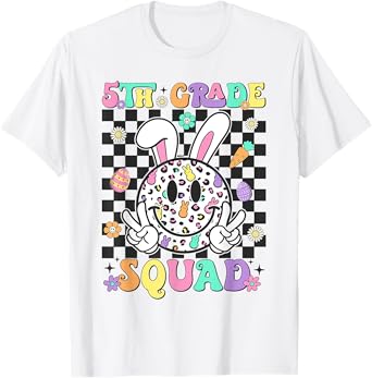 5th Grade Squad Rabbit Bunny Easter Day Teacher Student T-Shirt