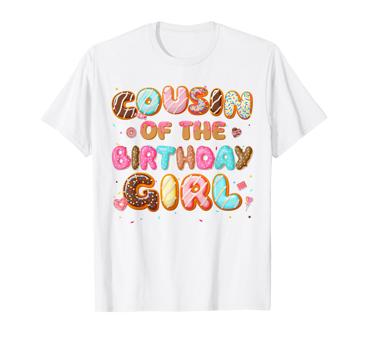 Cousin Of The Birthday Girl Donut Family Matching Party T-Shirt