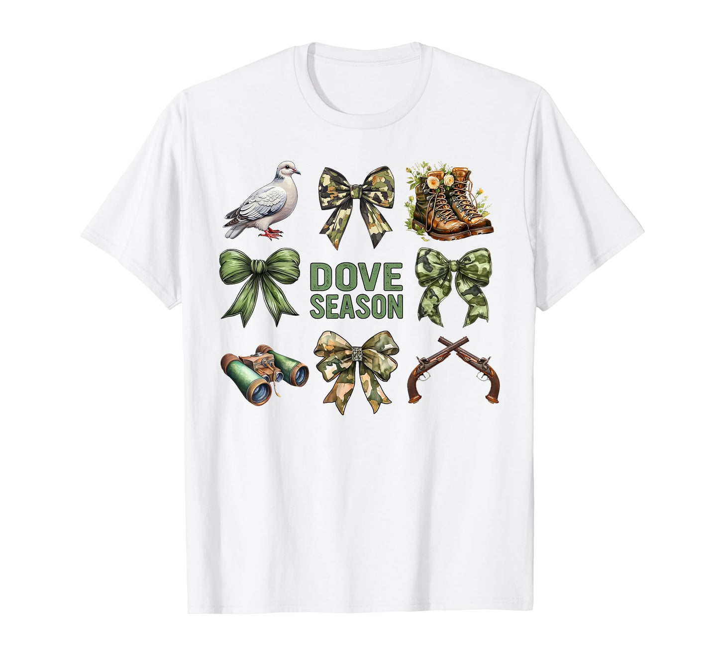 Dove Season Camo Matching Dove Hunting Party Coquette T-Shirt
