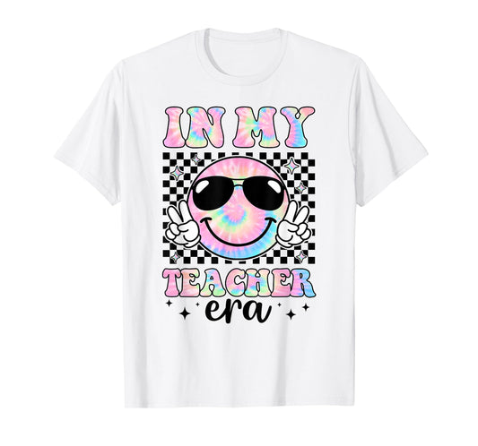 In My Teacher Era Groovy Tie Dye Back To School Cute Teacher T-Shirt