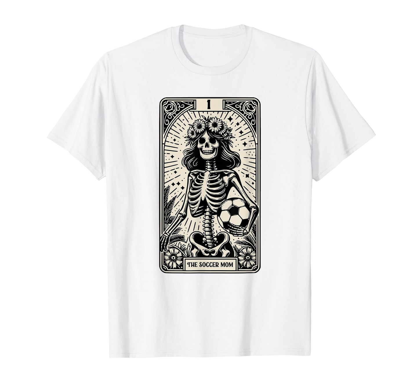 Soccer Mom Skeleton Tarot Card Vintage Halloween T-Shirt