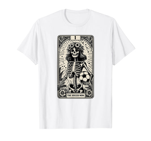 Soccer Mom Skeleton Tarot Card Vintage Halloween T-Shirt