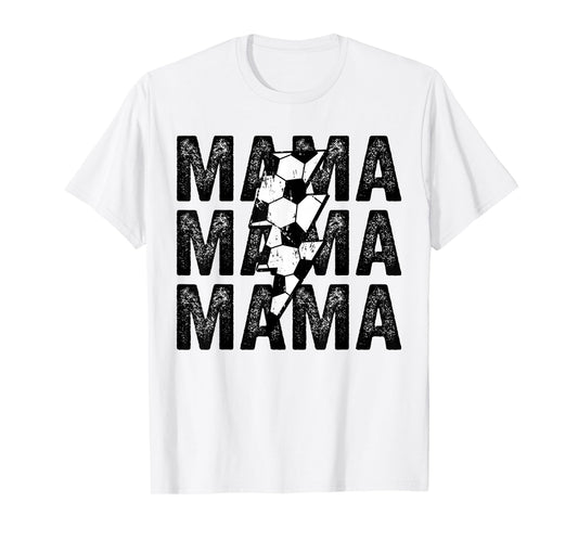 Soccer Mama Distressed Lightning Bolt Mom T-Shirt
