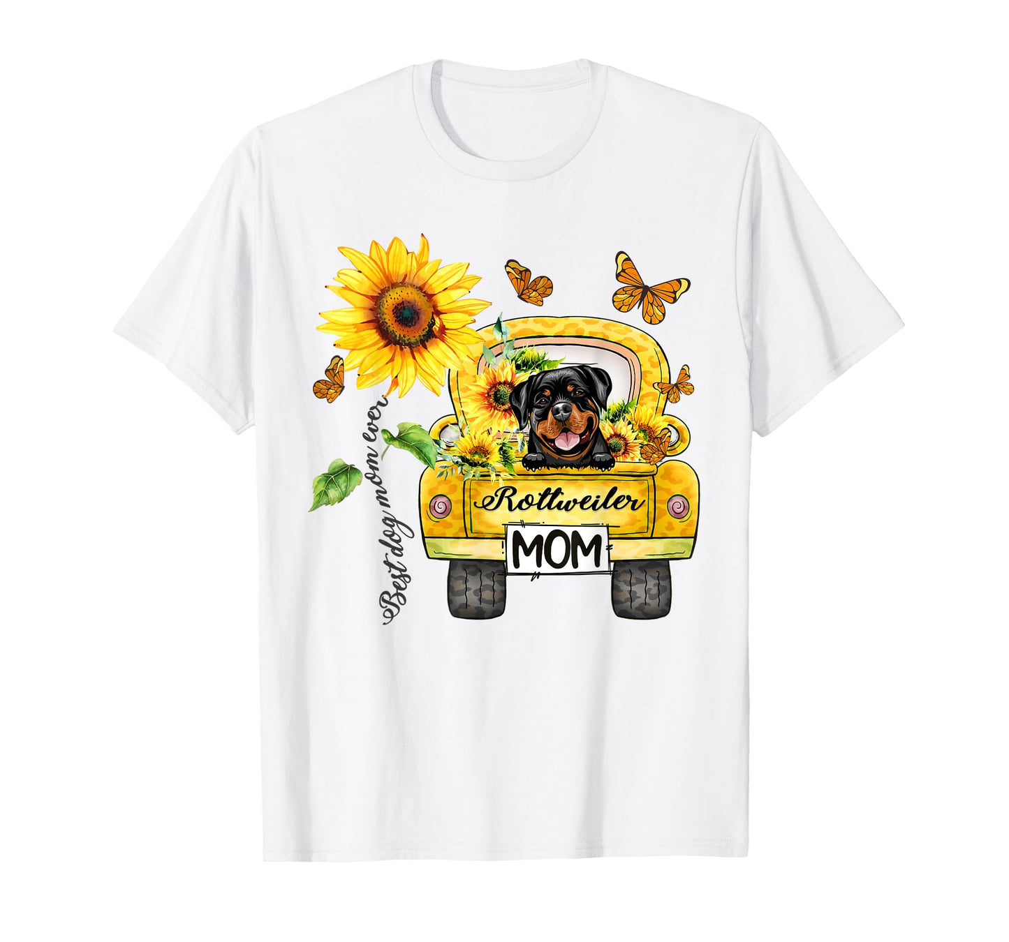 Rottweiler Mom Sunflower Best Dog Mom Ever Mother's Day Men Women Kids T-Shirt
