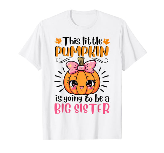Kids Big Sister Pumpkin Halloween Pregnancy Announcement T-Shirt