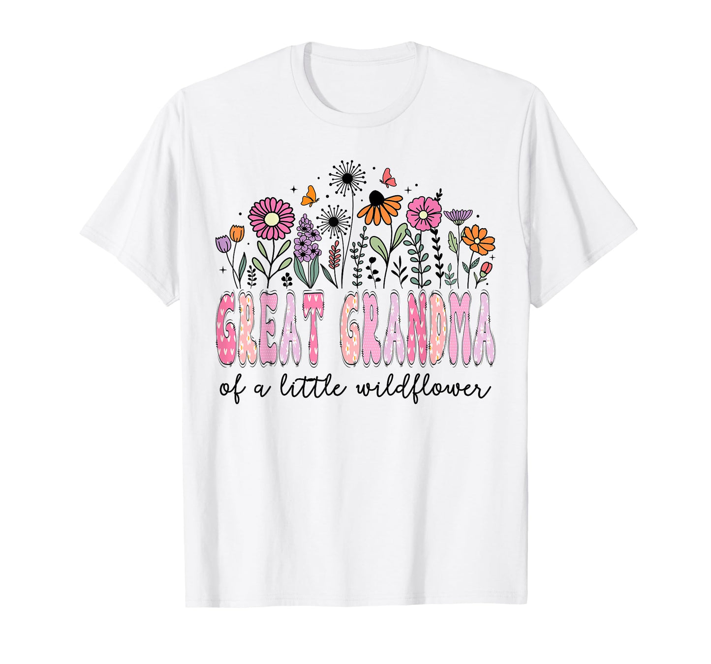 Great Grandma Of The Little Wildflower Floral Birthday Girl T-Shirt