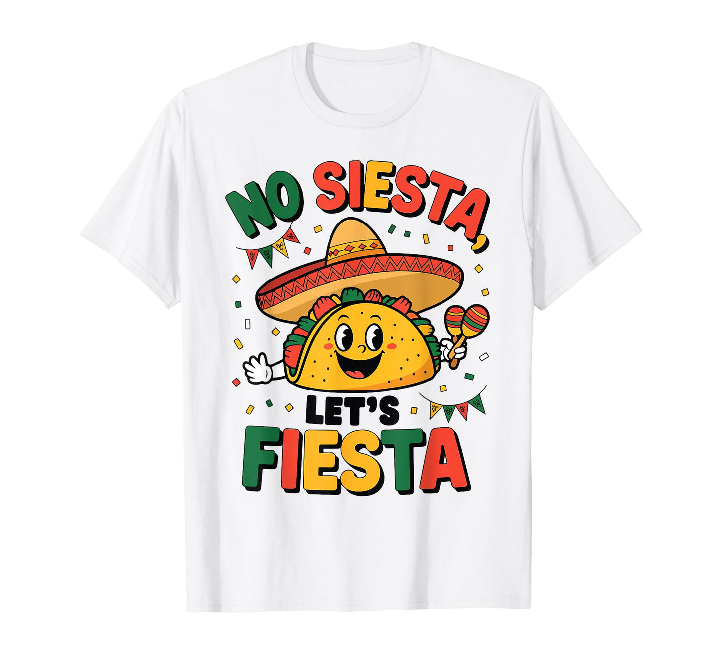Funny No Siesta Let's Fiesta Cinco Mayo Taco Men Boy Toddler T-Shirt