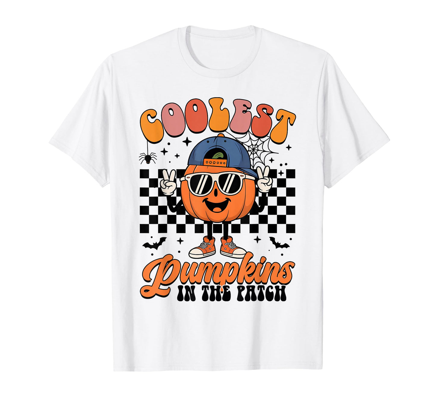 Coolest Pumpkin In The Patch Groovy Halloween Mens Boys Kids T-Shirt