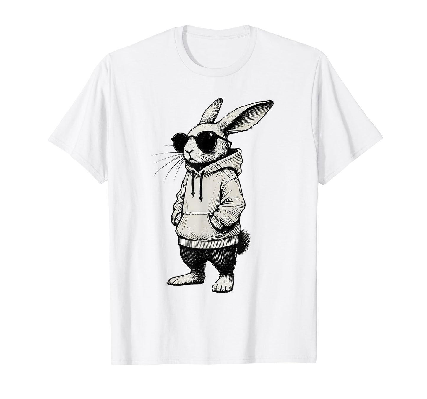 Bunny Face With Sunglasses Easter Day for Boys Men Kids T-Shirt