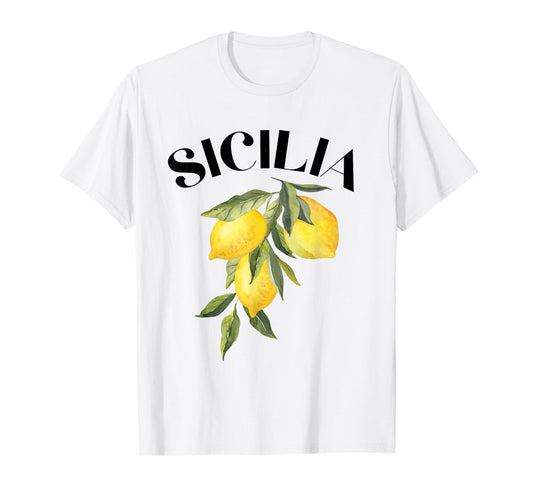Sicily Lemon Art Italian Fruit Lover Italy Sicilia Vintage T-Shirt