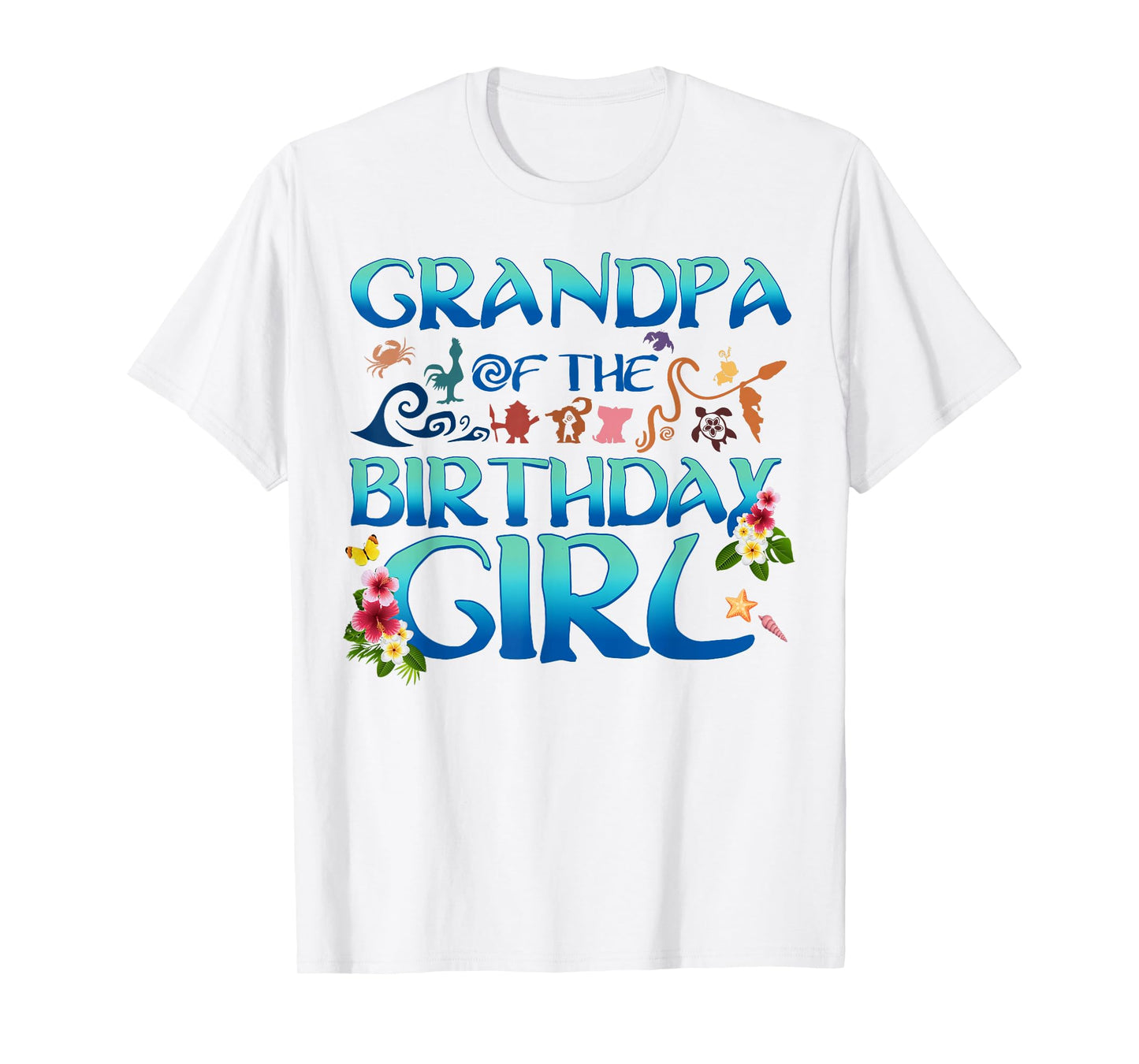 Grandpa Of The Birthday Girl Cute Oceania Adventure Family T-Shirt