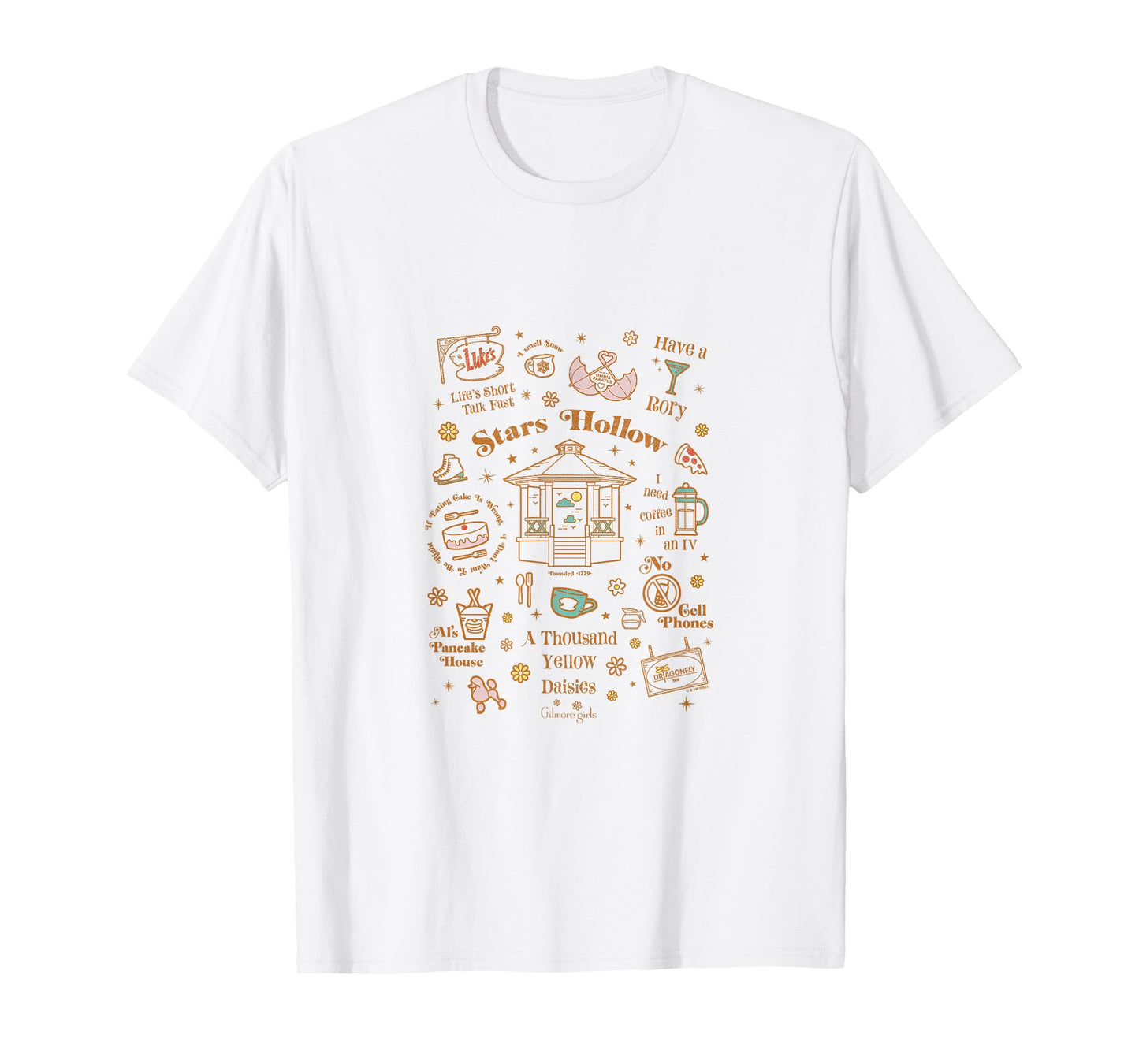 Gilmore Girls Iconic Stars Hollow Essentials Big Chest Logo T-Shirt