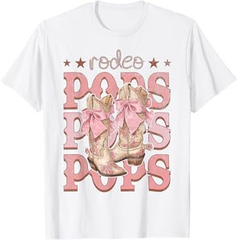 Rodeo Pops Pink Boots Coquette Cow-Girl Birthday Party T-Shirt