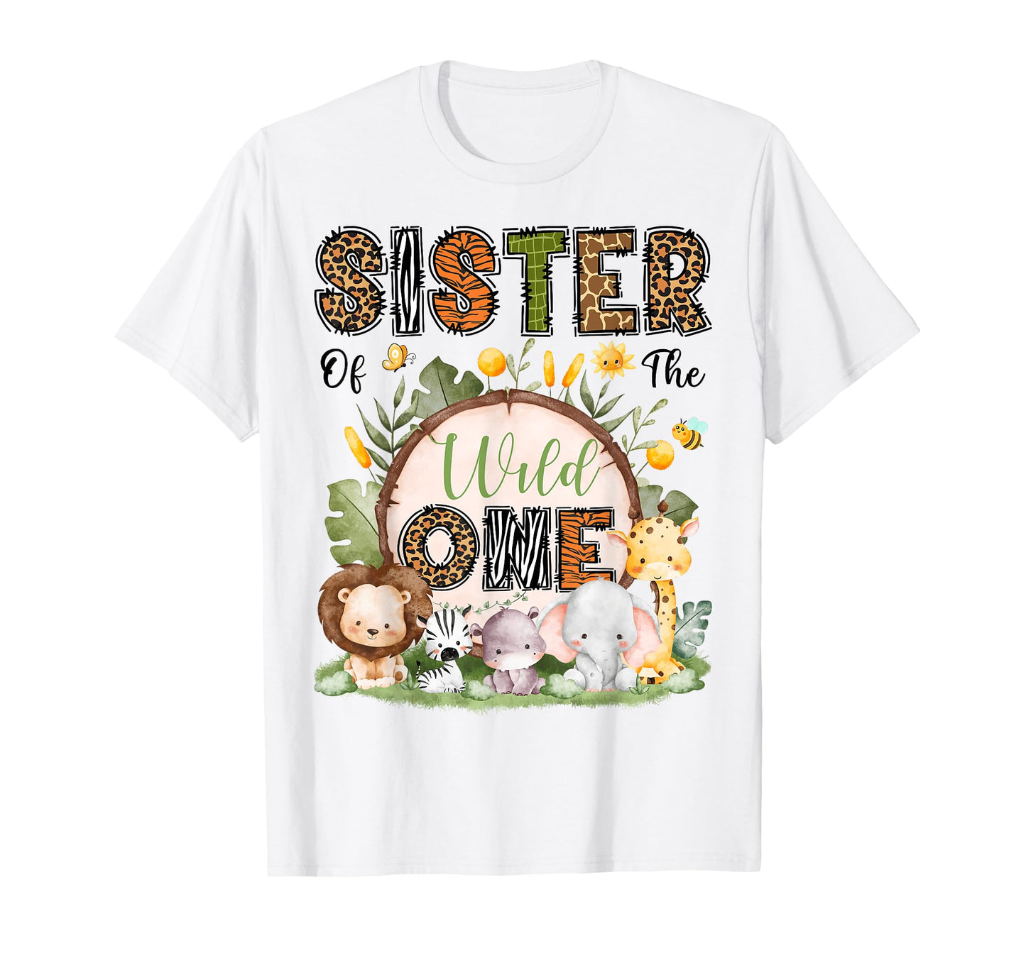 Sister Of The Wild One 1St Birthday Boy Safari Jungle T-Shirt