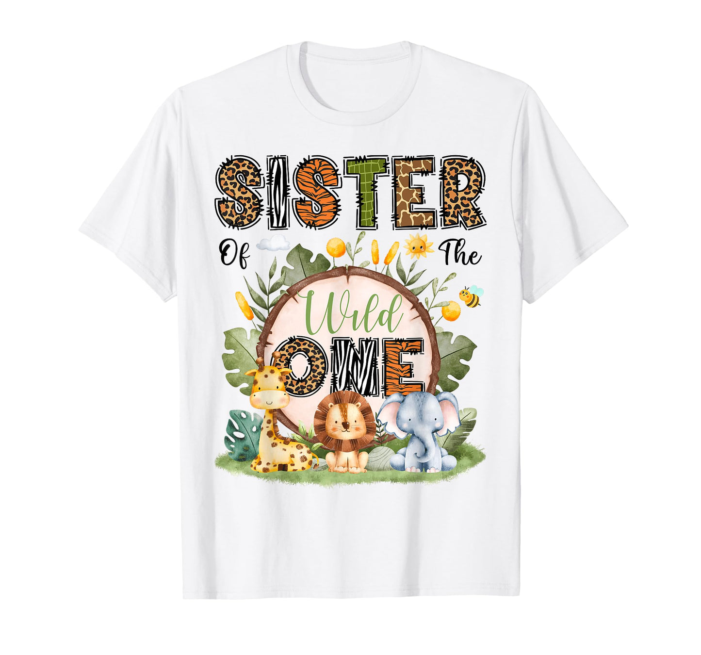 Sister Of The Wild One 1St Birthday Boy Safari Jungle T-Shirt