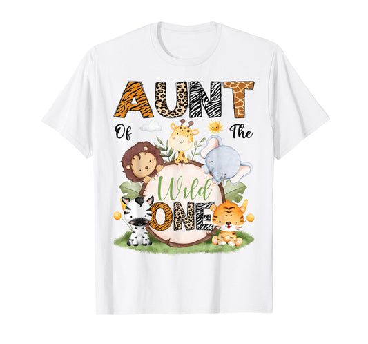 Aunt Of The Wild One 1St Birthday Boy Safari Lover T-Shirt