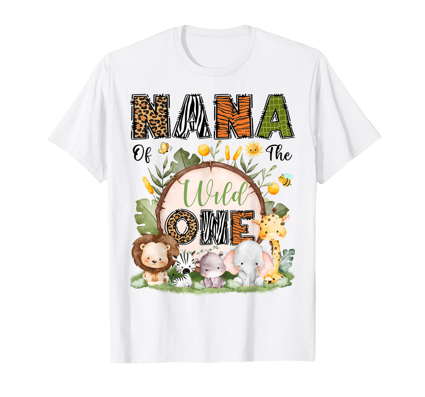 Nana Of The Wild One 1St Birthday Boy Safari Jungle T-Shirt