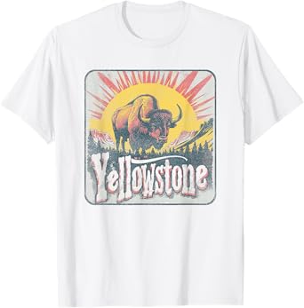 Yellowstone - US National Park Vintage Men Women Kids Retro T-Shirt