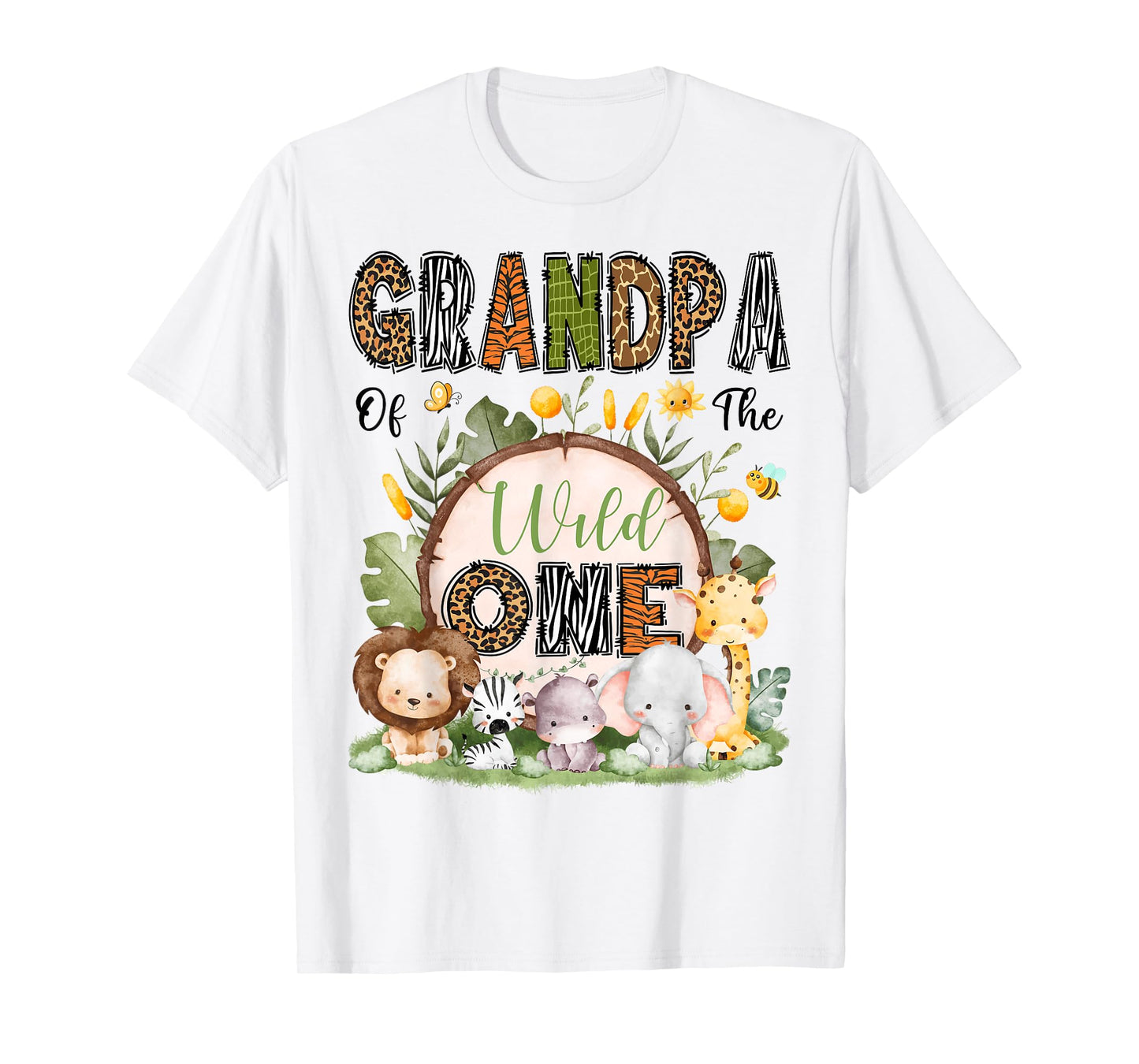 Grandpa Of The Wild One 1St Birthday Boy Safari Jungle T-Shirt