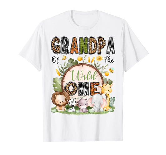 Grandpa Of The Wild One 1St Birthday Boy Safari Jungle T-Shirt
