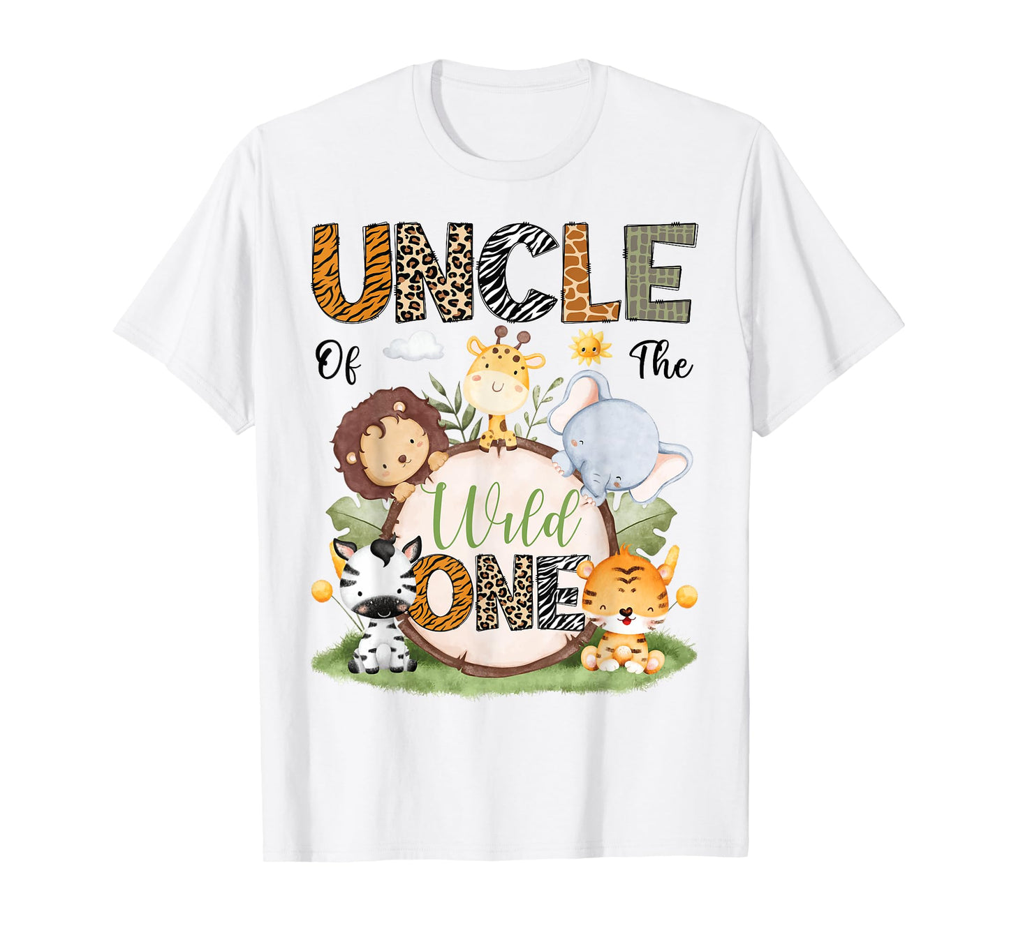 Uncle Of The Wild One 1St Birthday Boy Safari Lover T-Shirt