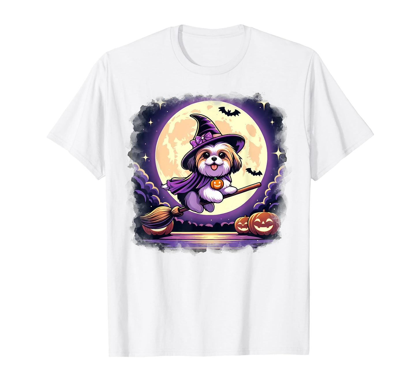 Cute Shih Tzu Halloween Costume Shirt Dog Lover Women Girls T-Shirt