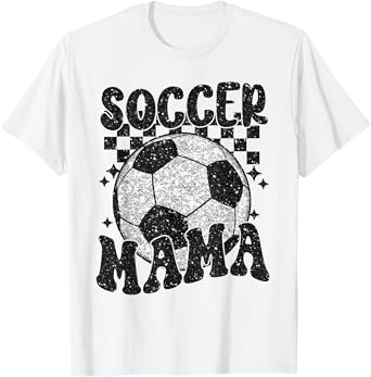Checkered Soccer Mama Retro Soccer Mom Soccer Season T-Shirt