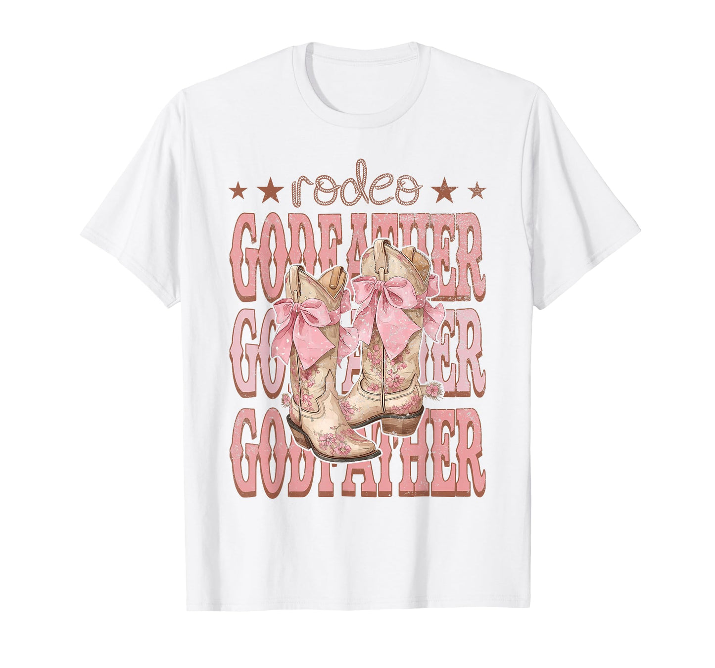 Rodeo GodFather Pink Boots Coquette Cow-Girl Birthday Party T-Shirt