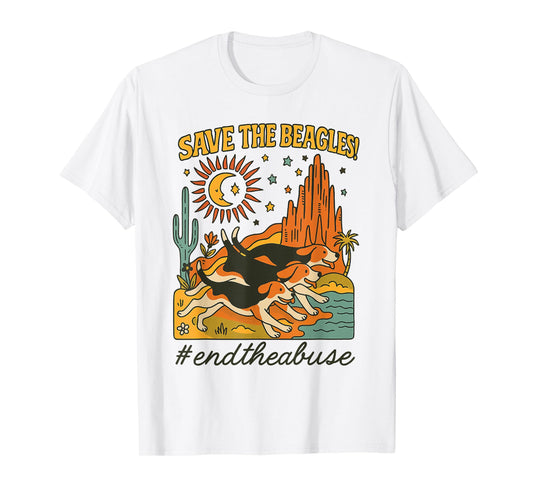 Save The Beagles #endtheabuse Vintage Animal Rescue T-Shirt