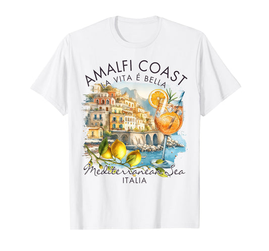 Amalfi Coast Italy Travel Trip Vacation Mediterranean Sea T-Shirt