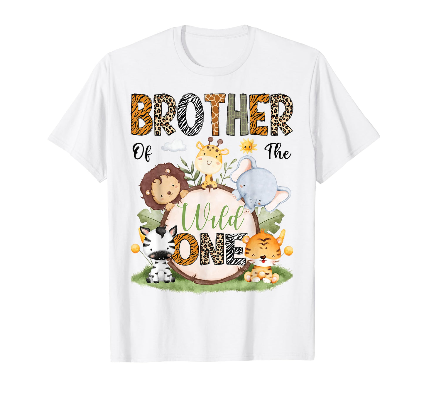 Brother Of The Wild One 1St Birthday Boy Safari Lover T-Shirt